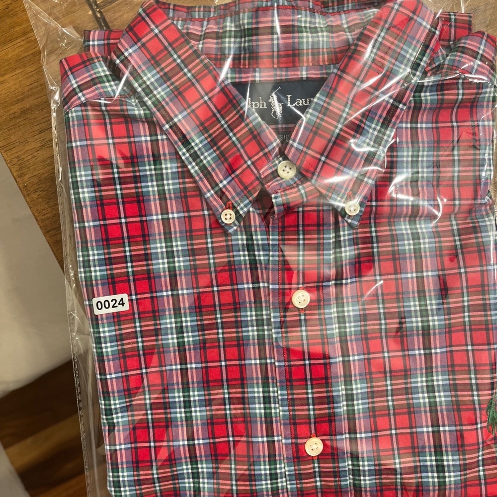 Polo Ralph Lauren Button Up Shirt Mens XL Red Plaid Classic Fit pony logo - Picture 8 of 8